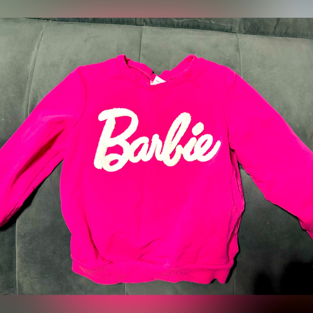 Girls Barbie crew neck sweatshirt size 6